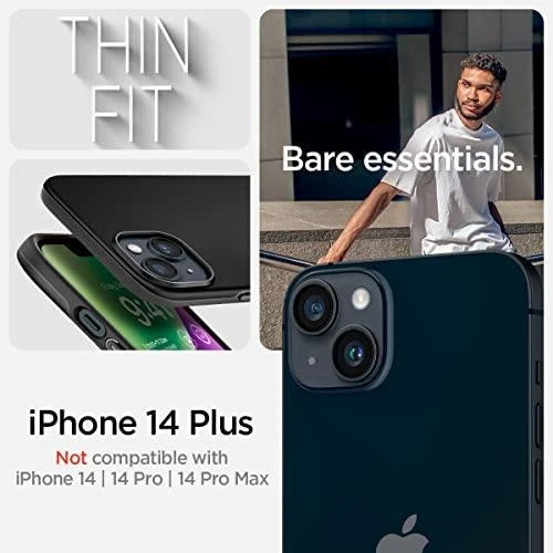 Spigen Thin Fit dėklas skirtas Apple iPhone 14 Plus, spalva - Juoda