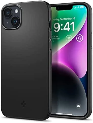 Spigen Thin Fit dėklas skirtas Apple iPhone 14 Plus, spalva - Juoda