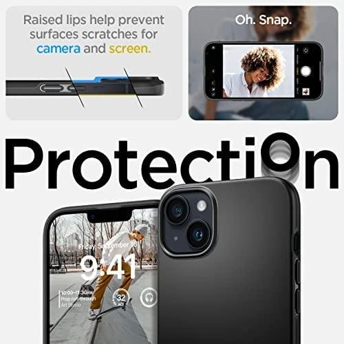 Spigen Thin Fit dėklas skirtas Apple iPhone 14 Plus, spalva - Juoda