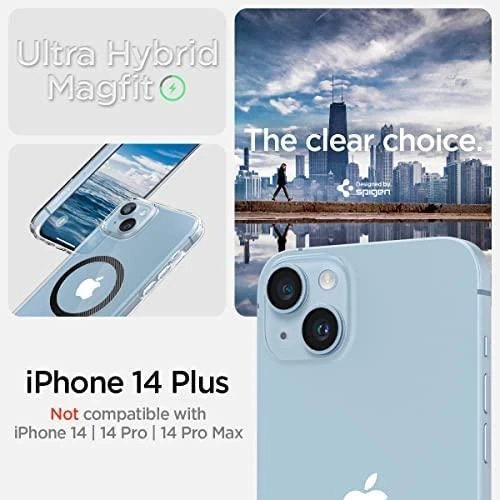 Spigen Ultra Hybrid (MagFit) dėklas skirtas Apple iPhone 14 Plus, spalva - Carbon Fiber