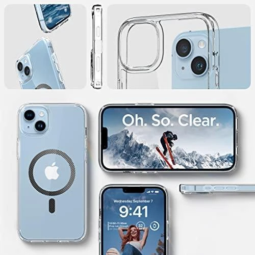 Spigen Ultra Hybrid (MagFit) dėklas skirtas Apple iPhone 14 Plus, spalva - Carbon Fiber