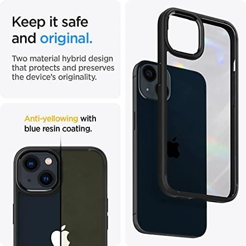 „Spigen Ultra Hybrid iPhone 13“ dėklas - Matinės juodos spalvos