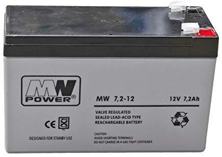 Mw Power MWPower MW 12V 7.2Ah F2(250) AGM akumuliatorius, 6-9 metai