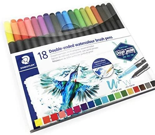Flomasteriai STAEDTLER, dvipusiai, 18 vnt.