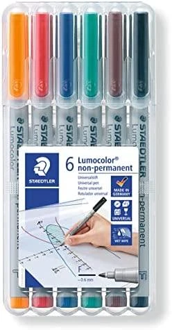 Staedtler STAEDTLER Folienstift Lumocolor F nonperm 6St