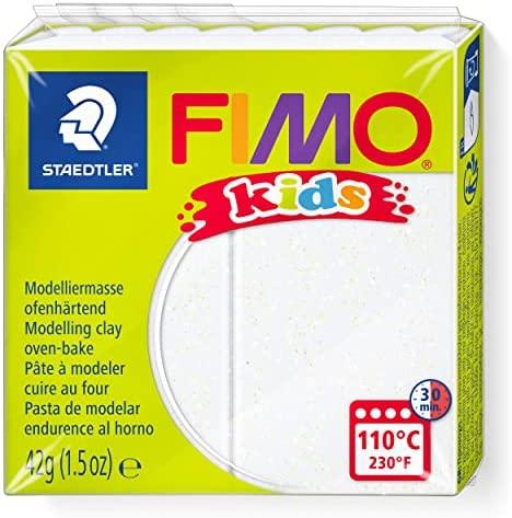Staedtler Modeliavimo pasta - Fimo - Vaikams - Balta su blizgučiais - 42 gramai - Lanksti ir lengva formuoti