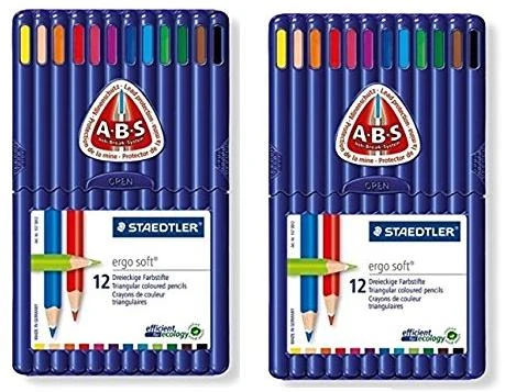 Spalvoti pieštukai tribriauniai STAEDTLER ERGO SOFT, 12 spalvų