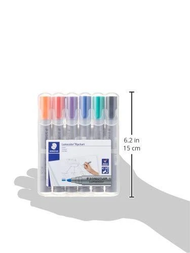 Staedtler LUMOCOLOR atverčiamasis žymeklis, 6 spalvų dėklas (STA307)