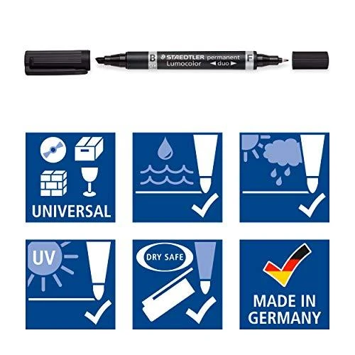 Staedtler STAEDTLER Perm.Marker Lumocolor duo 4St Box
