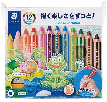 Staedtler - Noris Junior Chunky 3in1 spalvoti pieštukai, 12 vnt. (+2 metai) (140 C12)