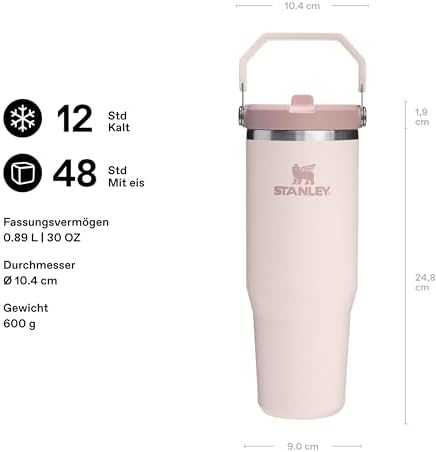 Gertuvė Stanley Classic The IceFlow, 0,89 l, rožinės / kvarco spalvos