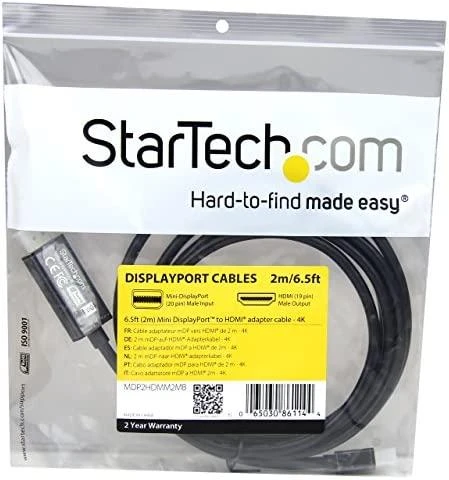 Mini DisplayPort į HDMI adapteris Startech MDP2HDMM2MB 4K Ultra HD (2 m)