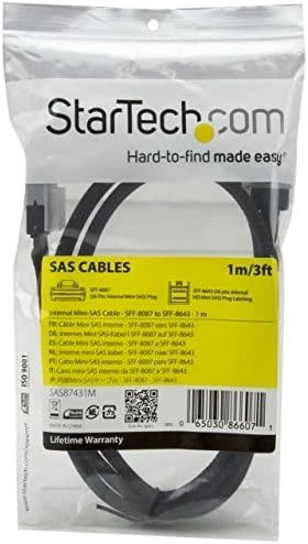 StarTech SFF 8087 - SFF 8643, 1m, Juodas (SAS87431M)