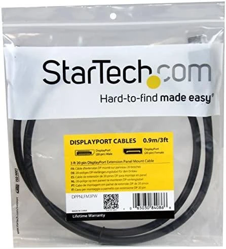 DisplayPort 0,9 m kabelis su skydelio montavimo jungtimi
