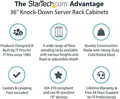 „StarTech“ 19 colių 22U pastatoma spintelė (RK2236BKF)