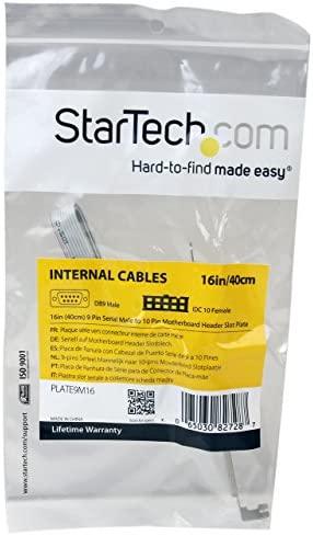StarTech.com 16 colių (40 cm) 9 kontaktų nuoseklusis kištukas su 10 kontaktų pagrindinės plokštės jungties lizdo plokšte, IDC, nuoseklusis, RS-232, pilkas, CE, REACH, 121 mm
