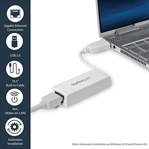 Startech USB į Ethernet adapteris su prijungtu laidu