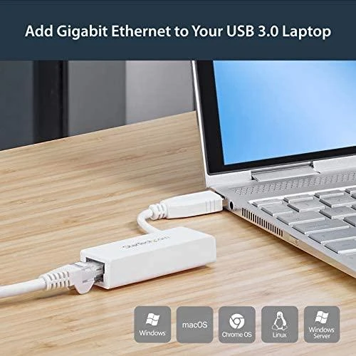 Startech USB į Ethernet adapterio jungtis