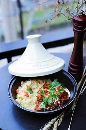 STAUB Tajine Puodas - 28 cm, rusvai gelsvas-Juoda