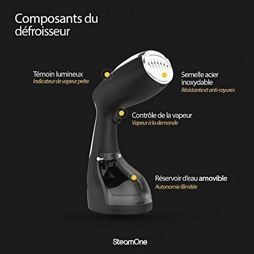 Garinis drabužių valytuvas SteamOne sTravel  (1400 W, juodos spalvos)