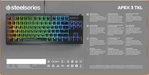 Žaidimų klaviatūra SteelSeries Apex 3 TKL, US kalba, Juodos spalvos