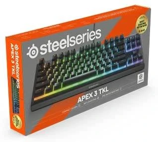 Žaidimų klaviatūra SteelSeries Apex 3 TKL, US kalba, Juodos spalvos
