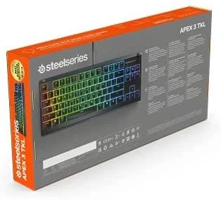 Žaidimų klaviatūra SteelSeries Apex 3 TKL, US kalba, Juodos spalvos