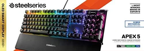 Klaviatūra SteelSeries Apex 5, US kalba, Juodos spalvos