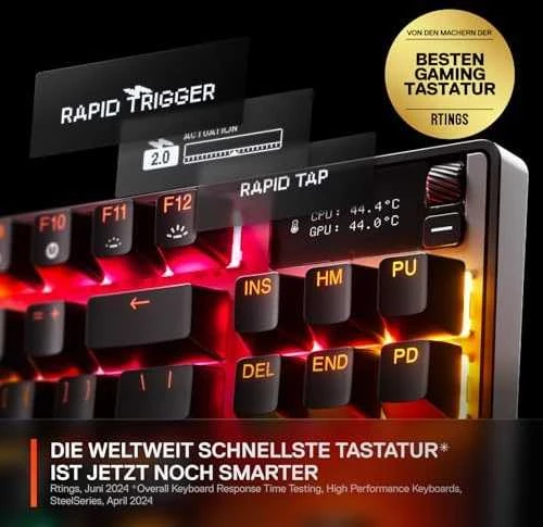 SteelSeries Apex Pro TKL Gen 3 | Klaviatūra žaidimams | su laidu | US | Juodas | USB-C | OmniPoint 3.0 Adjustable HyperMagnetic Switches