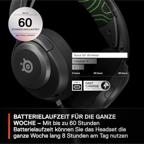 SteelSeries | Ausinės Žaidimams | Arctis Nova 5X | Bluetooth | Over-Ear | Mikrofonas | Belaidės | Juodas