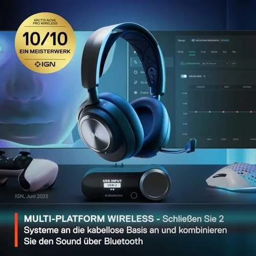 Žaidimų ausinės su mikrofonu SteelSeries Arctis Nova Pro Wireless P
