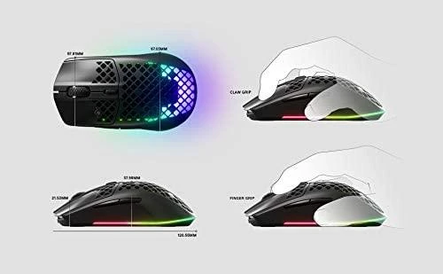 Belaidė Žaidimų pelė SteelSeries Aerox 3 Wireless, Juodos spalvos