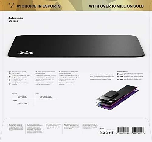 Pelės kilimėlis SteelSeries QcK Hard, Juodos spalvos