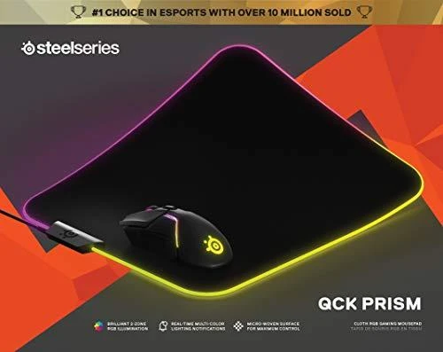 Medžiaginis pelės kilimėlis žaidimams SteelSeries QcK Prism Cloth RGB M