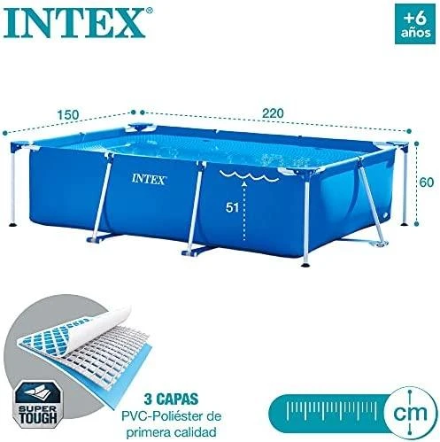 Stačiakampio formos sodo rėmas baseinas 220 x 150 cm 28270 INTEX