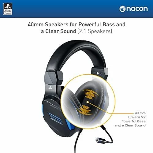 Nacon Big Ben Bigben Interactive PS4OFHEADSETV3 Ausinės be mikrofono ir ausinės su mikrofonu Laisvų rankų įranga Su lankeliu Juoda, Mėlyna