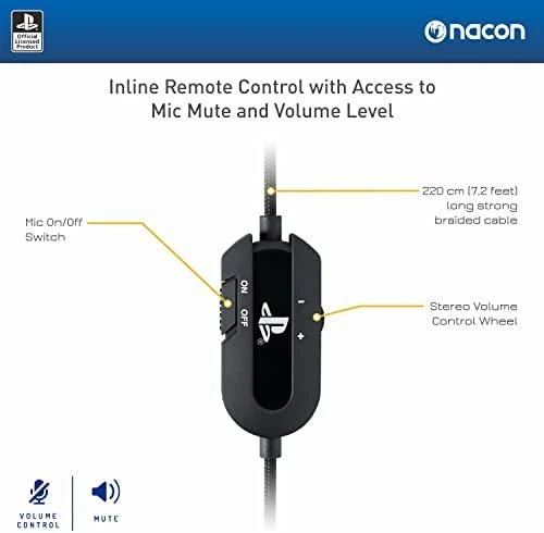 Nacon Big Ben Bigben Interactive PS4OFHEADSETV3 Ausinės be mikrofono ir ausinės su mikrofonu Laisvų rankų įranga Su lankeliu Juoda, Mėlyna