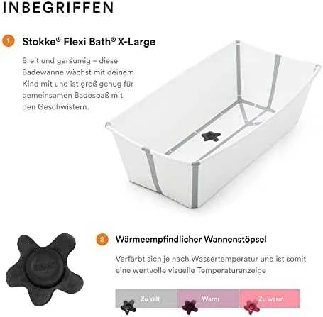 Stokke Flexi Bath - X-Large sulankstoma kūdikio vonelė | Baltas