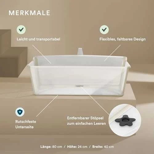 Stokke Flexi Bath - X-Large sulankstoma kūdikio vonelė | Smėlio smėlio spalvos