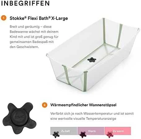 Stokke Flexi Bath - X-Large sulankstoma kūdikio vonelė | Skaidri žalia