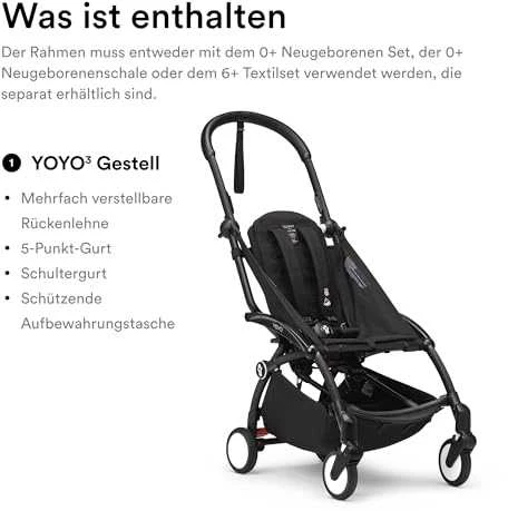 Stokke Yoyo 3 - vežimėlio rėmas, rėmas | Juoda