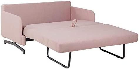 Beliani Išskleidžiama sofa 2 asmenims BELFAST rožinė