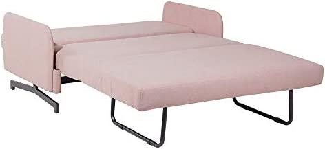 Beliani Išskleidžiama sofa 2 asmenims BELFAST rožinė