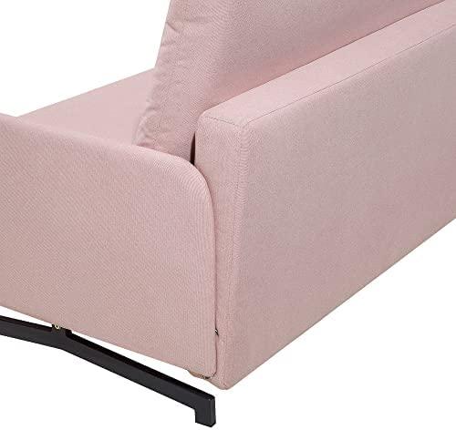 Beliani Išskleidžiama sofa 2 asmenims BELFAST rožinė