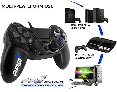 Subsonic Pro 4 Wired Controller for PS4 juodos spalvos