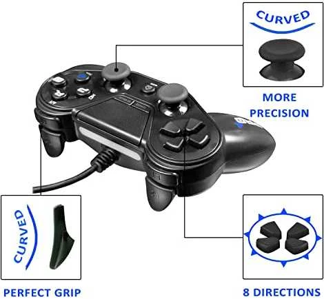 Subsonic Pro 4 Wired Controller for PS4 juodos spalvos