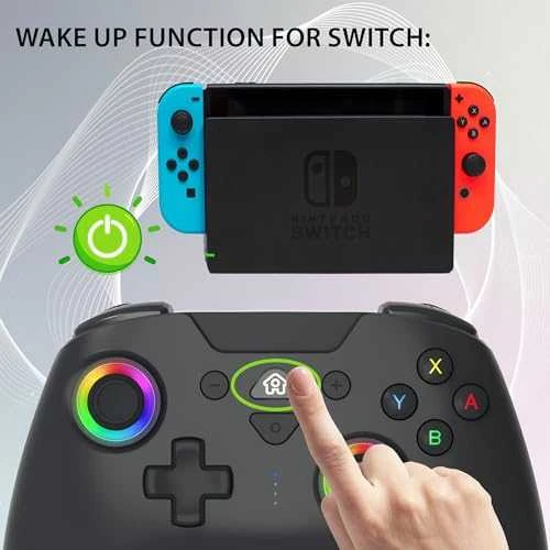 Subsonic belaidis LED valdiklis, juodas – „Nintendo Switch“