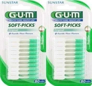 Sunstar Gum Soft-Picks Original With Regular Fluoride tarpdančių valymo priemonė 80 vnt