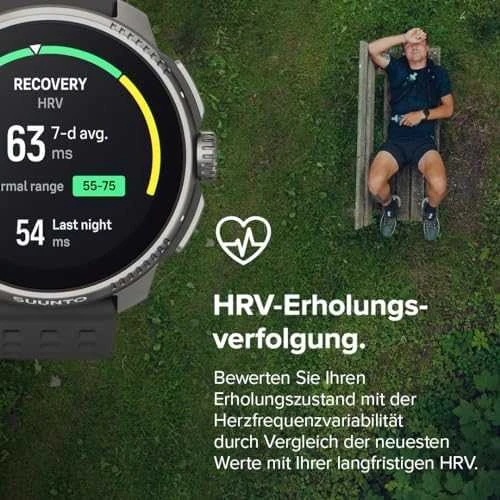 Išmanusis laikrodis Suunto Race Titanium Charcoal, Tamsiai pilkos spalvos korpusas su juodos spalvos dirželiu
