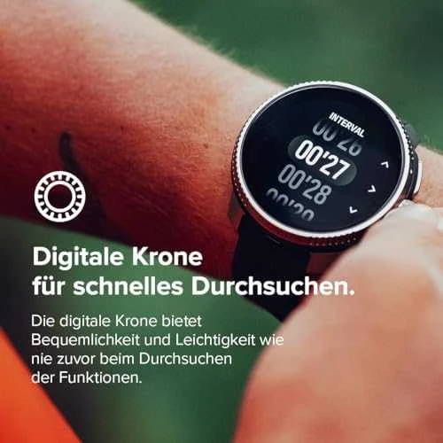 Išmanusis laikrodis Suunto Race Titanium Charcoal, Tamsiai pilkos spalvos korpusas su juodos spalvos dirželiu